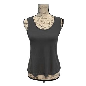 Eileen Fisher Stretch Silk Jersey Scoop Neck Tank CINDR SML